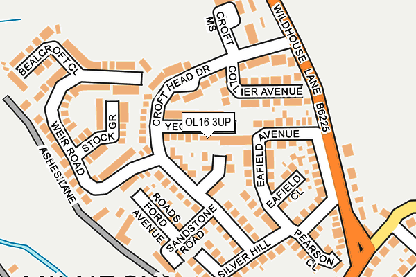 OL16 3UP map - OS OpenMap – Local (Ordnance Survey)