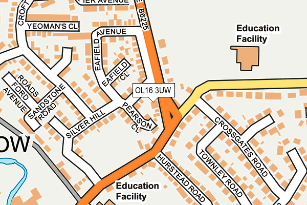 OL16 3UW map - OS OpenMap – Local (Ordnance Survey)