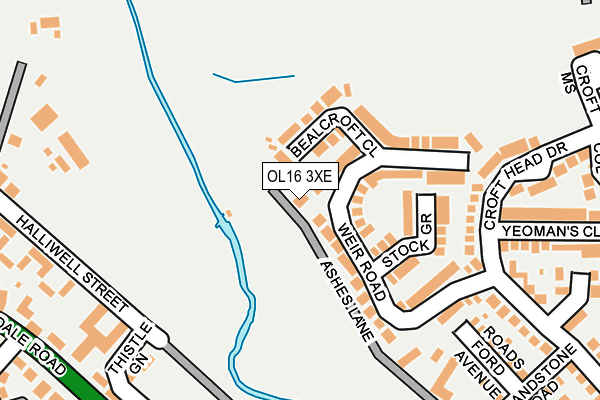 OL16 3XE map - OS OpenMap – Local (Ordnance Survey)