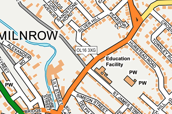 OL16 3XG map - OS OpenMap – Local (Ordnance Survey)