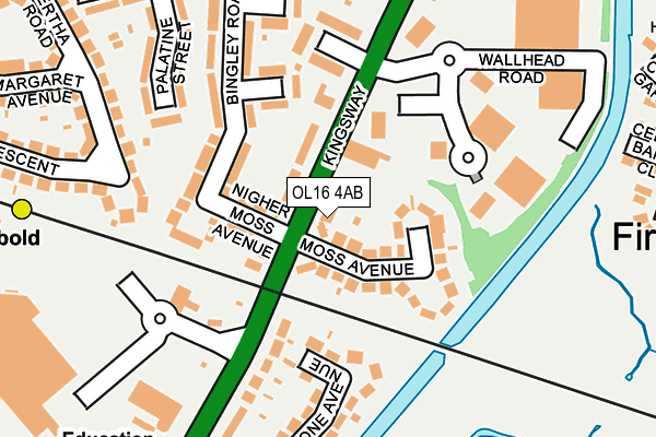 OL16 4AB map - OS OpenMap – Local (Ordnance Survey)