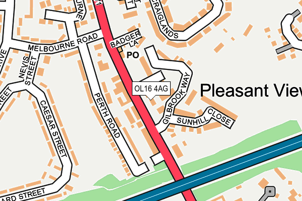 OL16 4AG map - OS OpenMap – Local (Ordnance Survey)