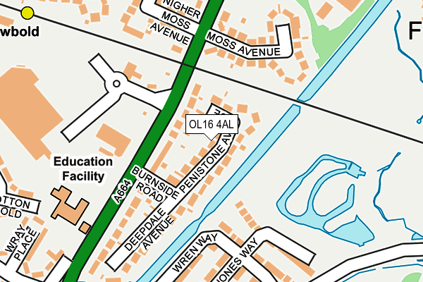 OL16 4AL map - OS OpenMap – Local (Ordnance Survey)