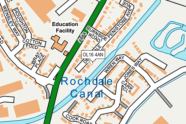 OL16 4AN map - OS OpenMap – Local (Ordnance Survey)