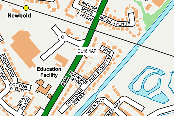 OL16 4AP map - OS OpenMap – Local (Ordnance Survey)