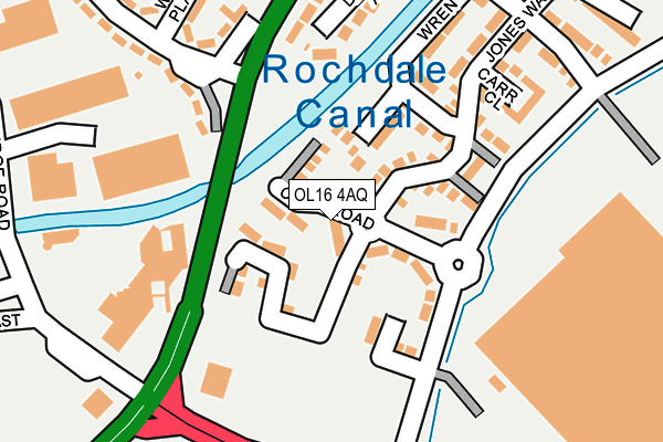 OL16 4AQ map - OS OpenMap – Local (Ordnance Survey)