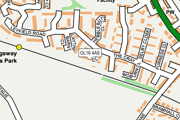 OL16 4AS map - OS OpenMap – Local (Ordnance Survey)