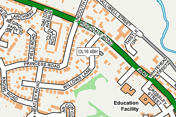 OL16 4BH map - OS OpenMap – Local (Ordnance Survey)