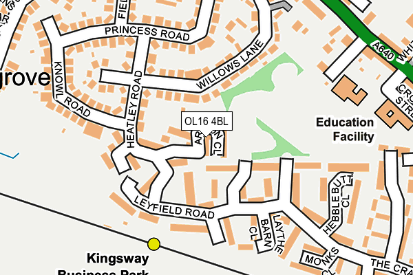 OL16 4BL map - OS OpenMap – Local (Ordnance Survey)