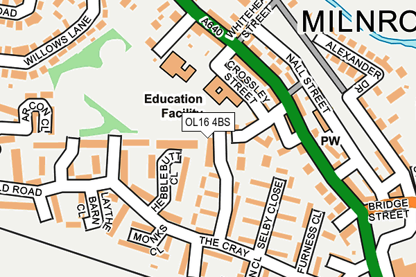 OL16 4BS map - OS OpenMap – Local (Ordnance Survey)