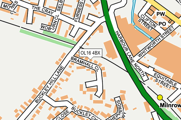 OL16 4BX map - OS OpenMap – Local (Ordnance Survey)