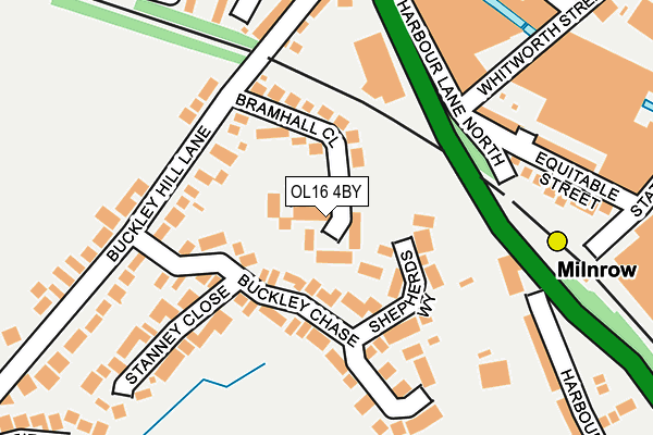 OL16 4BY map - OS OpenMap – Local (Ordnance Survey)
