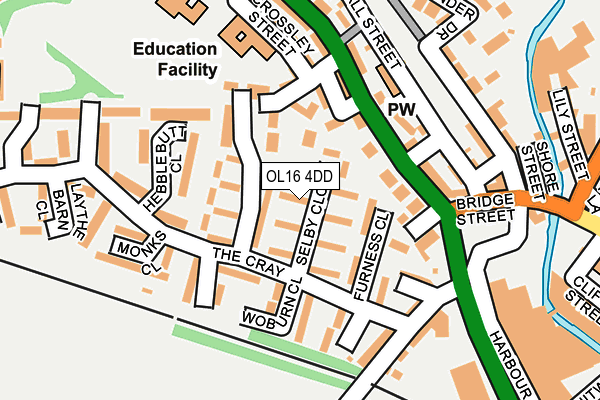 OL16 4DD map - OS OpenMap – Local (Ordnance Survey)