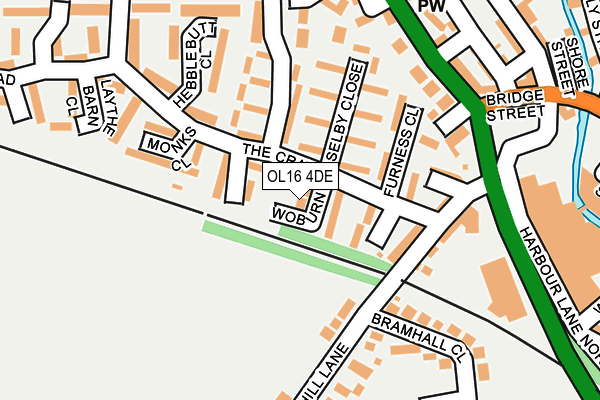 OL16 4DE map - OS OpenMap – Local (Ordnance Survey)