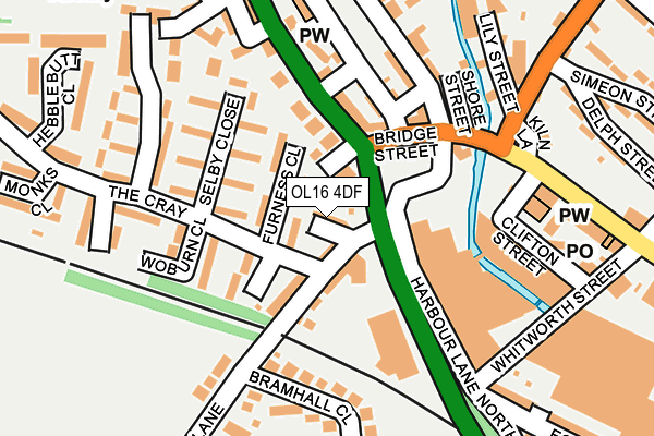 OL16 4DF map - OS OpenMap – Local (Ordnance Survey)