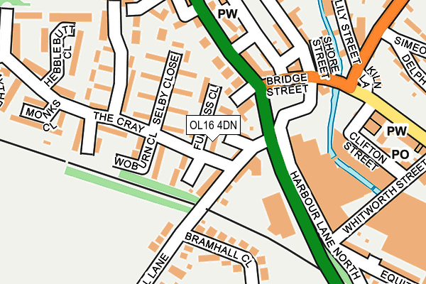OL16 4DN map - OS OpenMap – Local (Ordnance Survey)