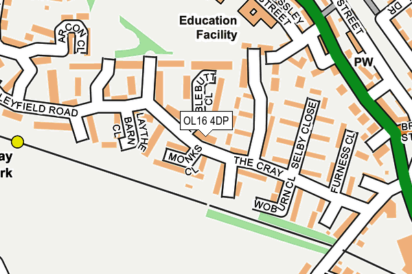 OL16 4DP map - OS OpenMap – Local (Ordnance Survey)