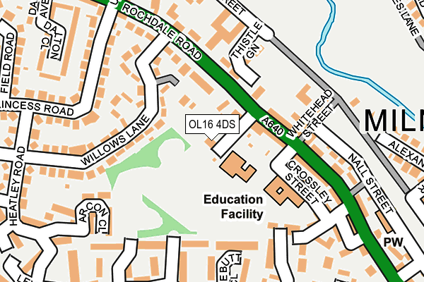 OL16 4DS map - OS OpenMap – Local (Ordnance Survey)