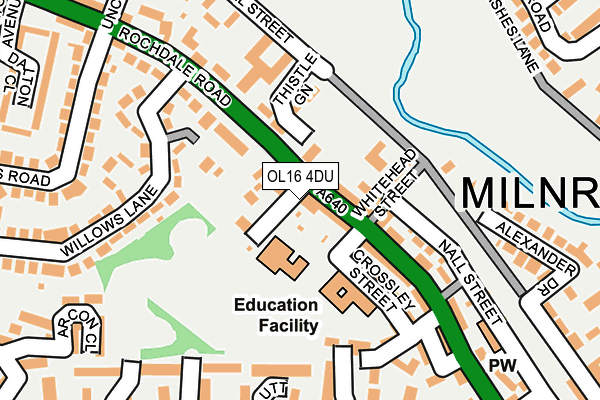 OL16 4DU map - OS OpenMap – Local (Ordnance Survey)