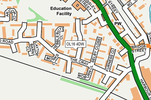 OL16 4DW map - OS OpenMap – Local (Ordnance Survey)