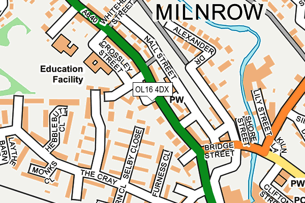 OL16 4DX map - OS OpenMap – Local (Ordnance Survey)