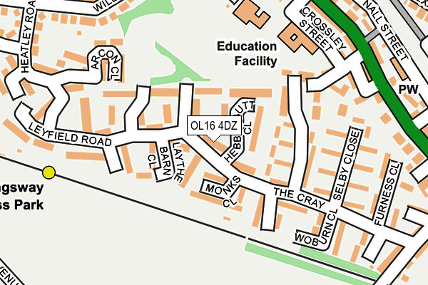 OL16 4DZ map - OS OpenMap – Local (Ordnance Survey)