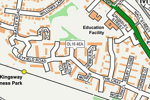 OL16 4EA map - OS OpenMap – Local (Ordnance Survey)