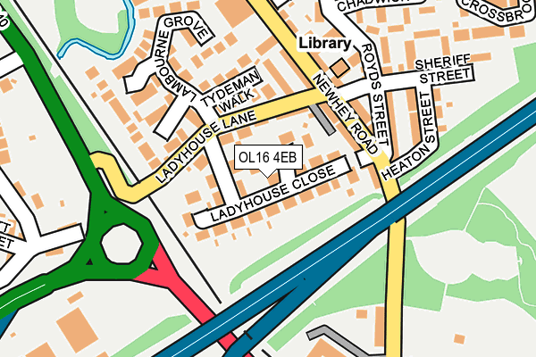 OL16 4EB map - OS OpenMap – Local (Ordnance Survey)