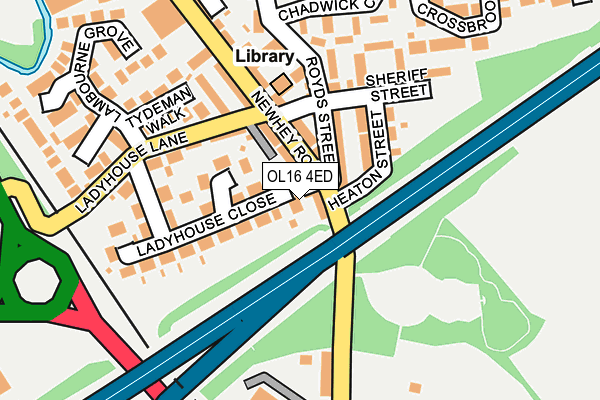 OL16 4ED map - OS OpenMap – Local (Ordnance Survey)