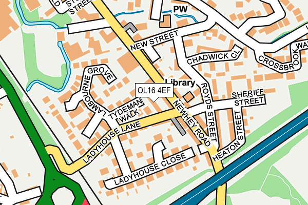 OL16 4EF map - OS OpenMap – Local (Ordnance Survey)