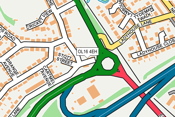 OL16 4EH map - OS OpenMap – Local (Ordnance Survey)