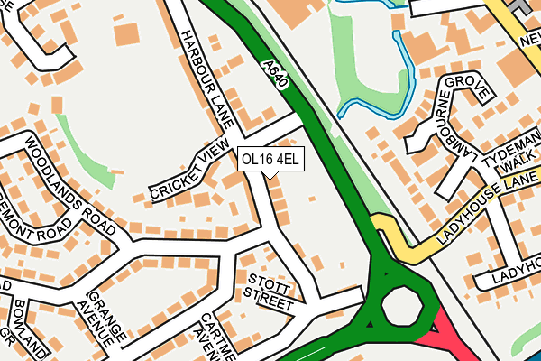 OL16 4EL map - OS OpenMap – Local (Ordnance Survey)