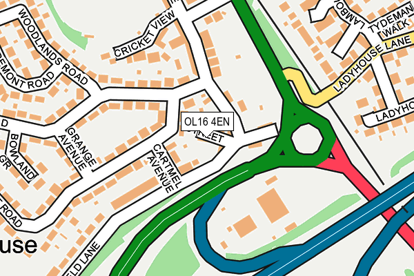 OL16 4EN map - OS OpenMap – Local (Ordnance Survey)