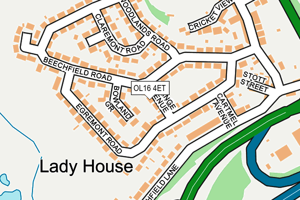 OL16 4ET map - OS OpenMap – Local (Ordnance Survey)