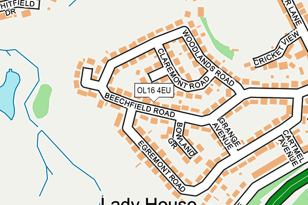 OL16 4EU map - OS OpenMap – Local (Ordnance Survey)