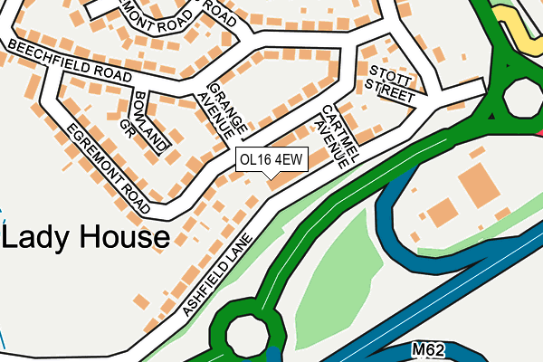 OL16 4EW map - OS OpenMap – Local (Ordnance Survey)