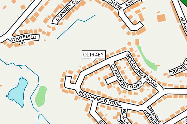 OL16 4EY map - OS OpenMap – Local (Ordnance Survey)