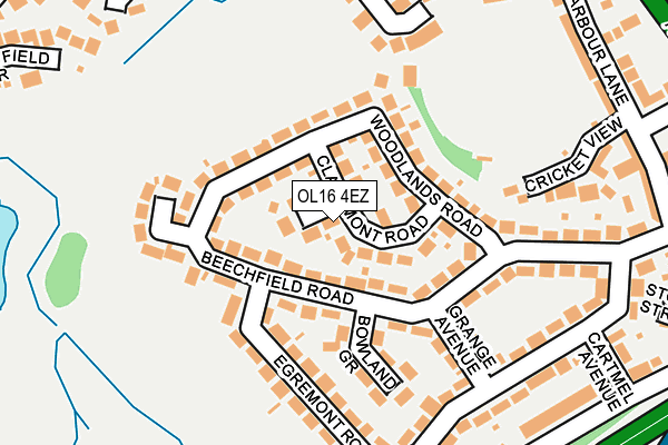 OL16 4EZ map - OS OpenMap – Local (Ordnance Survey)