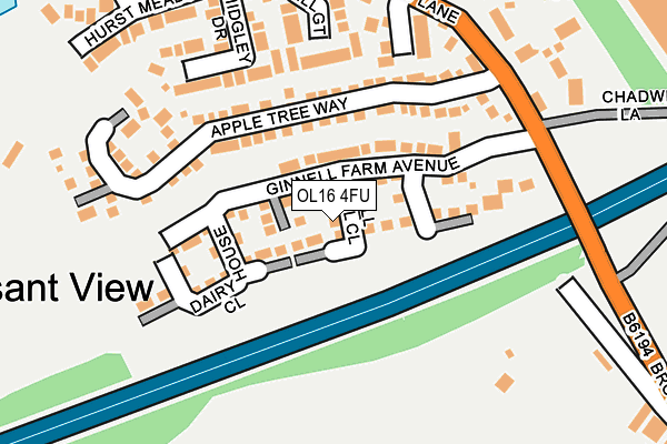 OL16 4FU map - OS OpenMap – Local (Ordnance Survey)