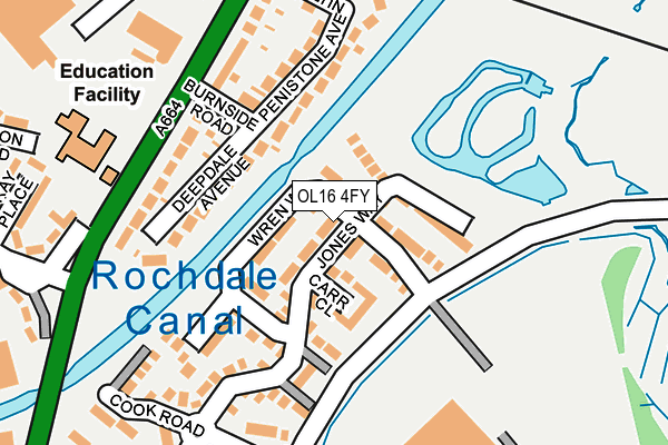 OL16 4FY map - OS OpenMap – Local (Ordnance Survey)