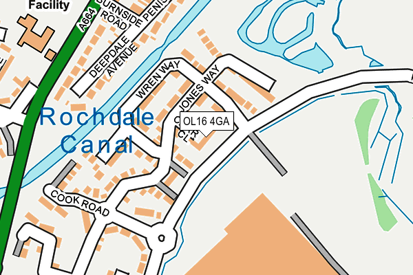 OL16 4GA map - OS OpenMap – Local (Ordnance Survey)