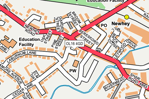 OL16 4GD map - OS OpenMap – Local (Ordnance Survey)