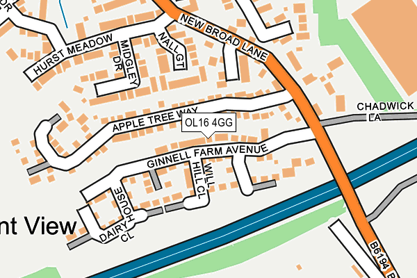 OL16 4GG map - OS OpenMap – Local (Ordnance Survey)