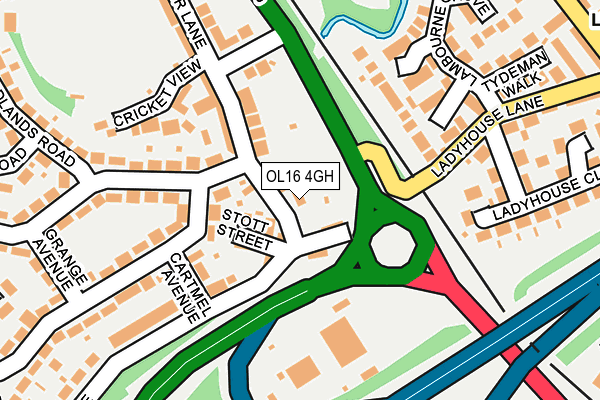 OL16 4GH map - OS OpenMap – Local (Ordnance Survey)