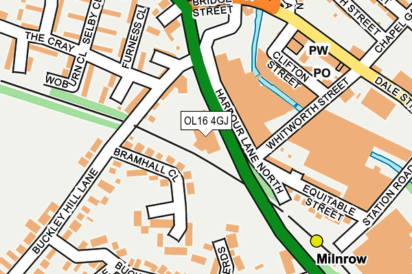 OL16 4GJ map - OS OpenMap – Local (Ordnance Survey)