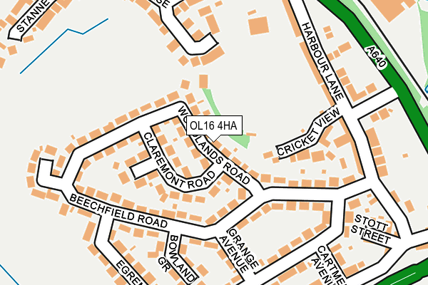 OL16 4HA map - OS OpenMap – Local (Ordnance Survey)