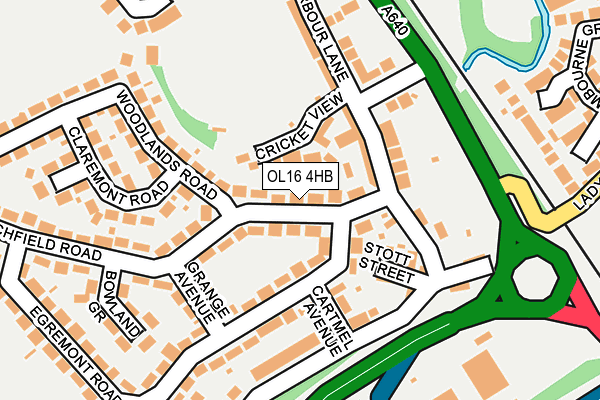 OL16 4HB map - OS OpenMap – Local (Ordnance Survey)
