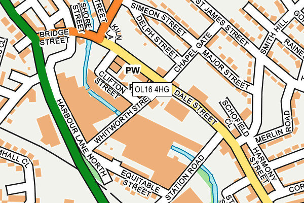 OL16 4HG map - OS OpenMap – Local (Ordnance Survey)