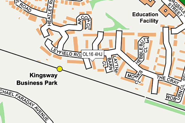 OL16 4HJ map - OS OpenMap – Local (Ordnance Survey)