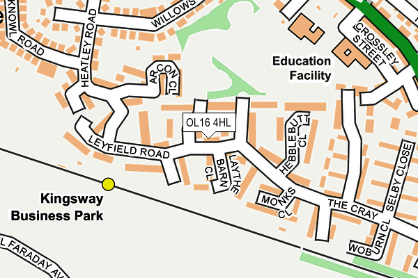 OL16 4HL map - OS OpenMap – Local (Ordnance Survey)